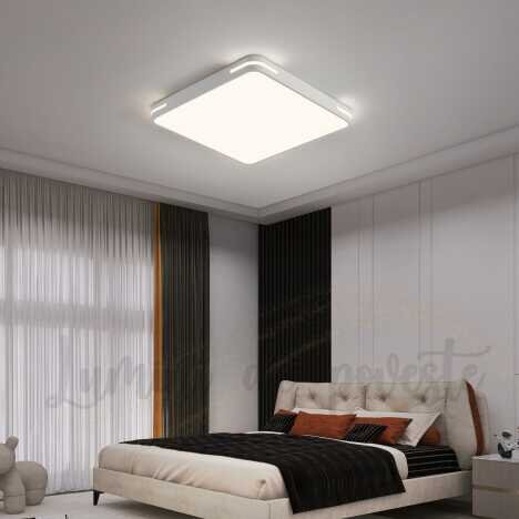 Lustra LED Baie 90W Universee Inspiration White Square, LED inclus, 1 surse de iluminare, Lumina: Ca